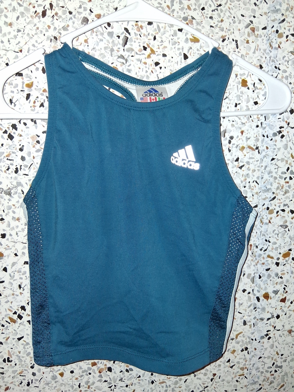 Women's Adidas Cropped Sports Bra Size Large Blue